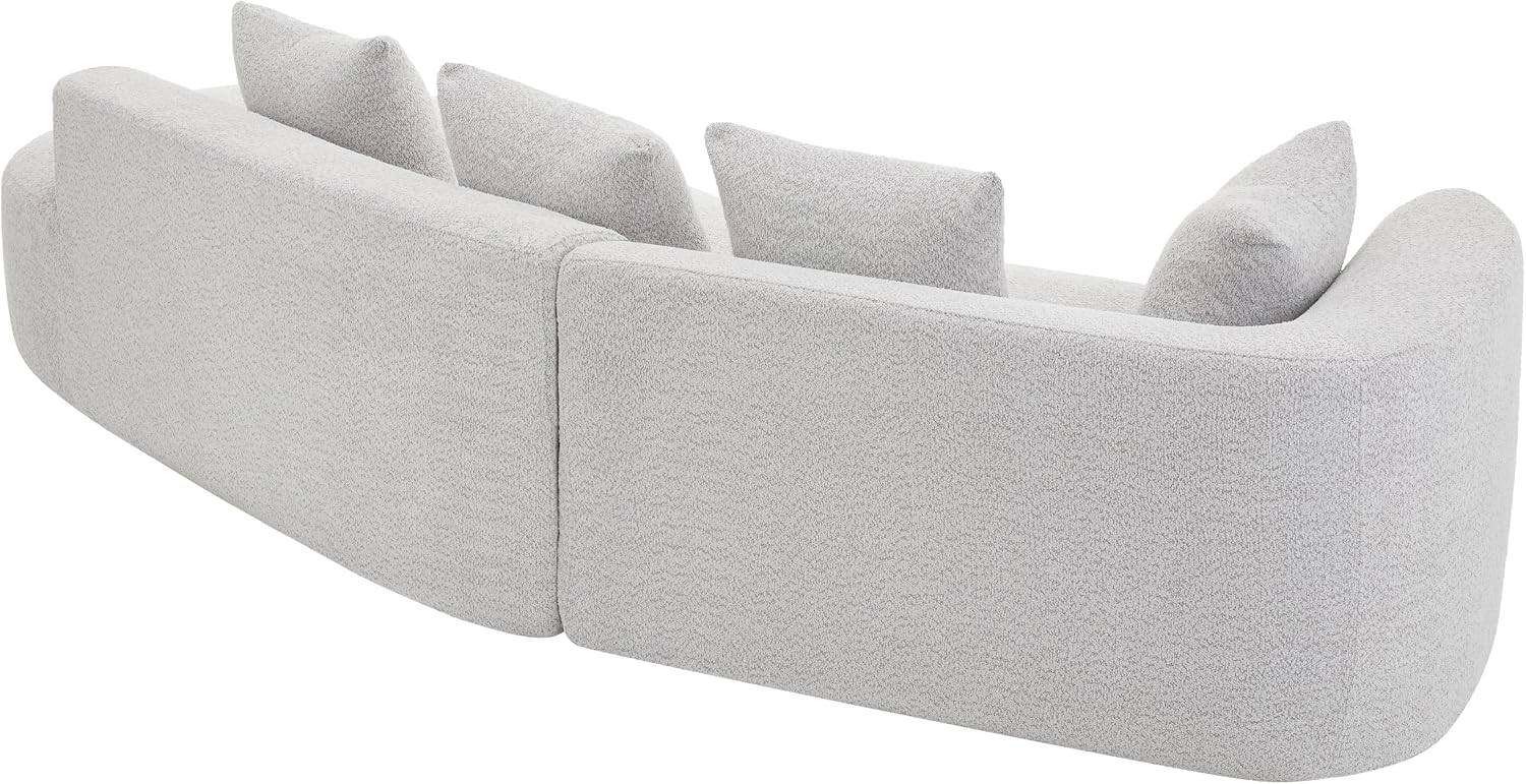 Christopher Knight Home Randa 116' Upholstered Sectional Sofa, 5-Seater Oversized Chair Cloud Couch, Fully Assembled Long Sofa Chaise Lounge, Fully Assembled, White Gray