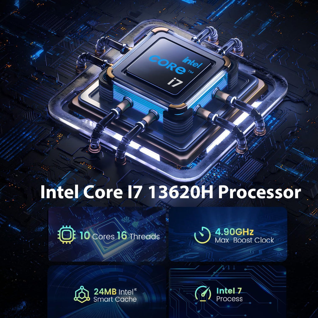N-one Gaming Laptop, 16' Intel Core i7-13620H 13th Processor 4.9GHz 32GB DDR4 RAM 1TB SSD FHD Display, Windows 11 Numeric Keypad Backlit KB Type-C for Business Student Traditional Laptops PC
