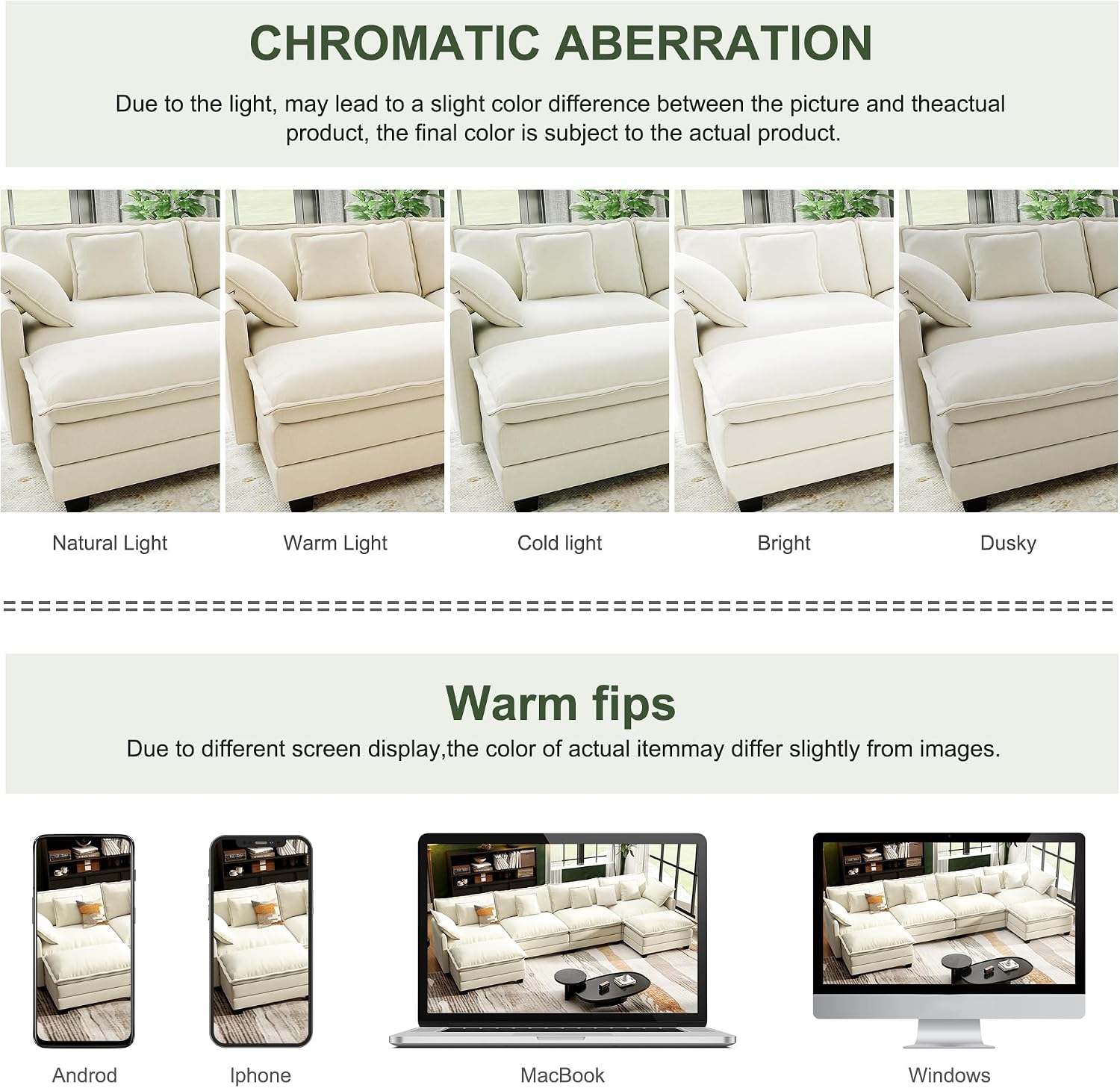 146' Cloud Couch Sectional, U Shaped Modular Sectional Sofa, 4-Seat Deep Seat Couch with 6 Removable Washable Pillows and 2 Ottoman for Living Room, Bedroom, Apartment, Beige