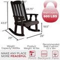 Amish Heavy Duty 600 Lb Mission Pressure Treated Rocking Chair (Semi-Solid Black Stain)