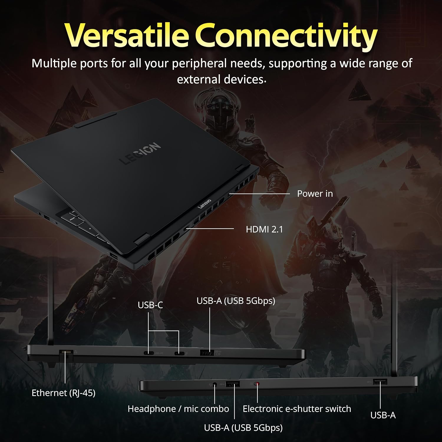 Lenovo Legion 5 15.1' WQXGA 165Hz Gaming Laptop, AMD Ryzen 7 260, NVIDIA GeForce RTX 5060 GDDR7, 16GB DDR5, 512GB SSD, 24-Zone RGB Backlit Keyboard, Wi-Fi 7, Win 11, Black, 1TB Docking Station Set