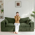 MAXYOYO 76' Sofa Couch, Loveseat Boneless Couch in a Box, Upholstered Small Mini Sofa with Deep Seating for Living Room Bedroom Office Apartment, No Assembly, Green