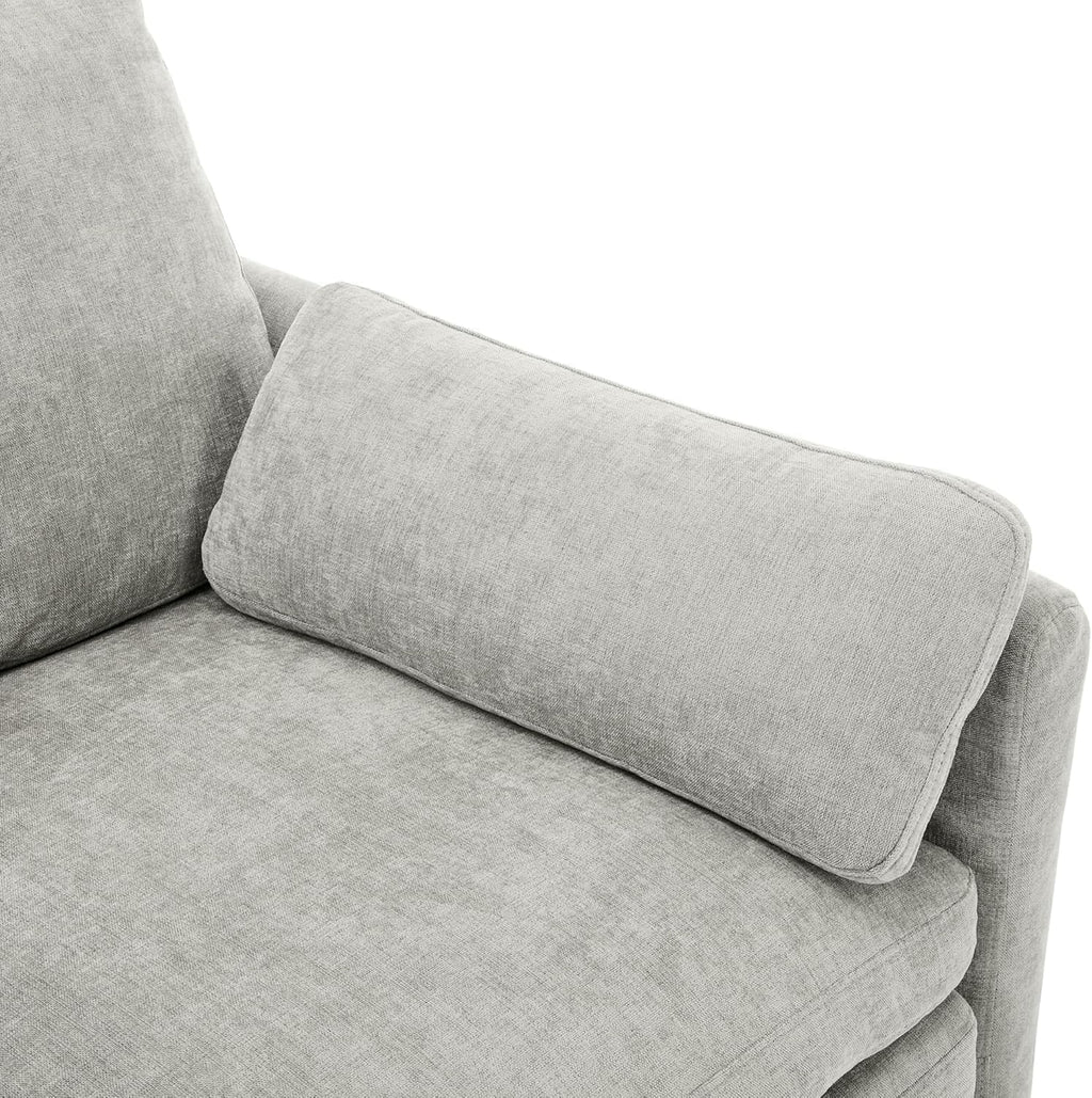 Harper & Bright Designs 2-Piece Chenille Fabric Upholstered Sofa Set with Oversized Comfy Cloud 3-Seater Couch and Loveseat Sofa, Double Plush Cushion for Living Room