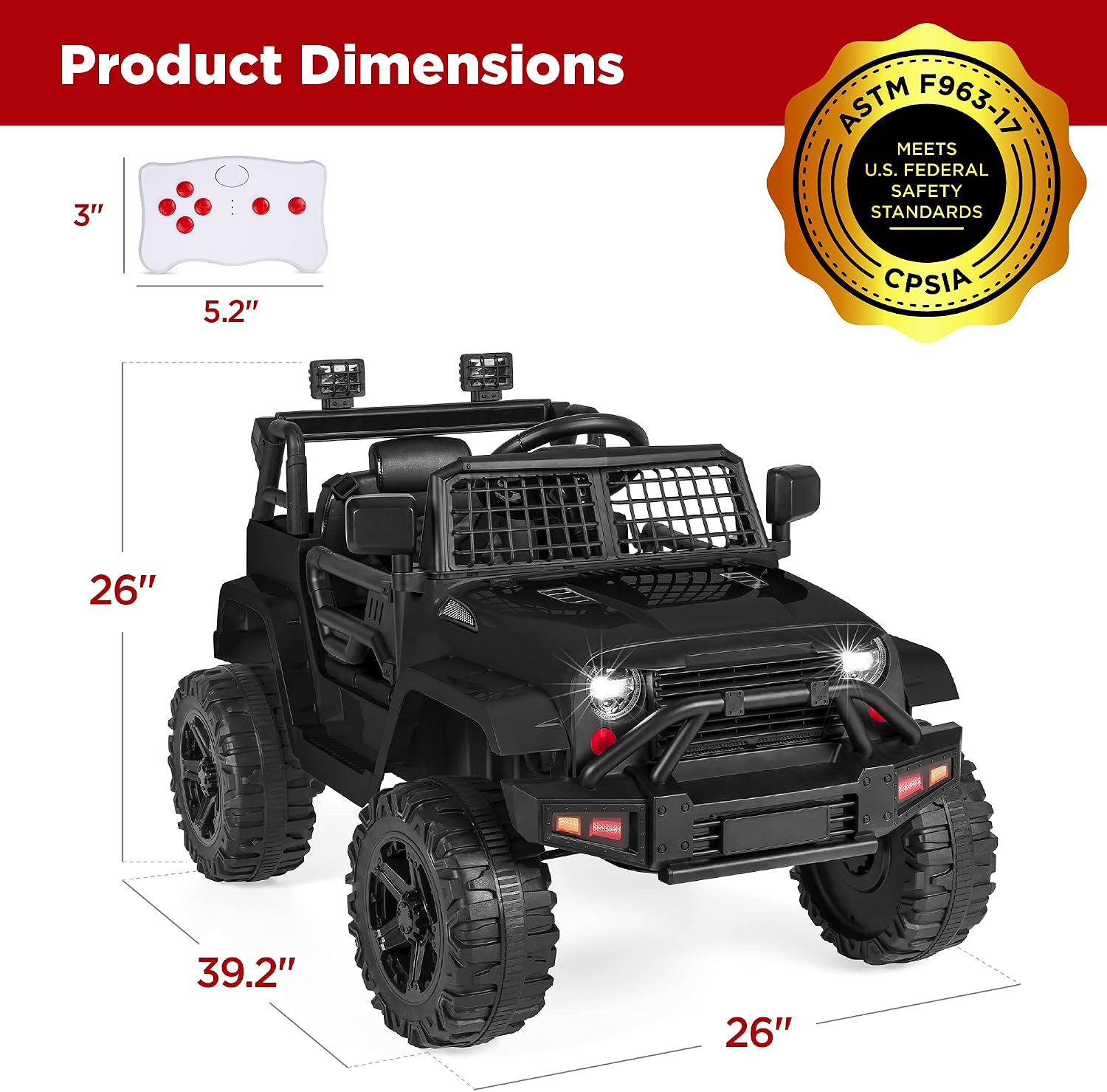 Best Choice Products 12V Kids Electric Vehicle Toy Ride On Car with Parent Remote Control for Toddlers, Seat Harness, 61 lbs Weight Capacity, Locking Doors, Spring Suspension, Bluetooth - Black