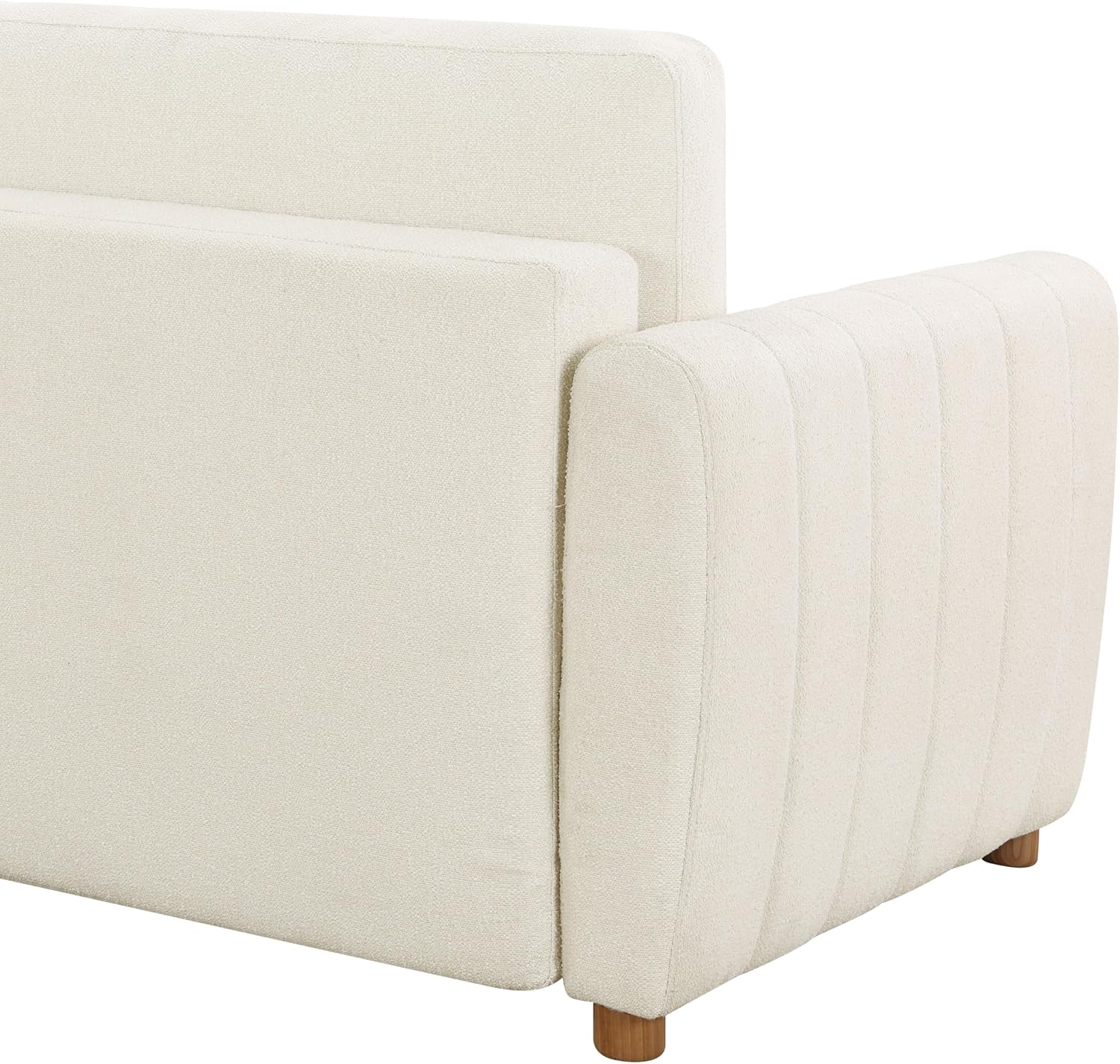 Serta Galway 91.7' Convertible Sleeper Sofa, Queen Size, Wall-Hugging Dreamglide Mechanism, Dreamcoil Comfort, Boucle Fabric, Ivory