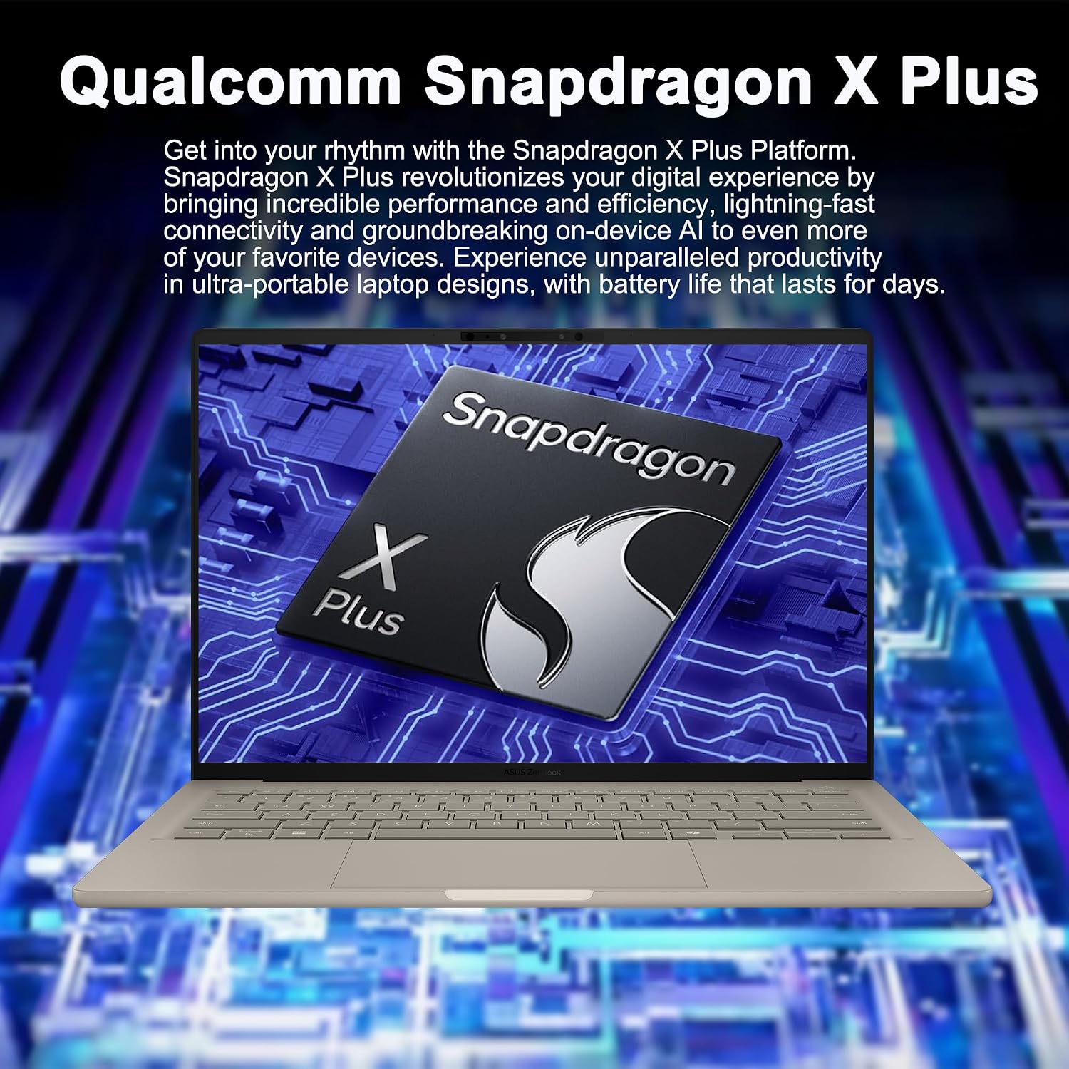ASUS Zenbook A14 Laptop 14' WUXGA OLED (100% DCI-P3, 600nits HDR) Qualcomm 8-core Snapdragon X Plus (Up to 45 Tops) 16GB DDR5 2TB SSD for Creator Business Professional Win11 ICP Hub