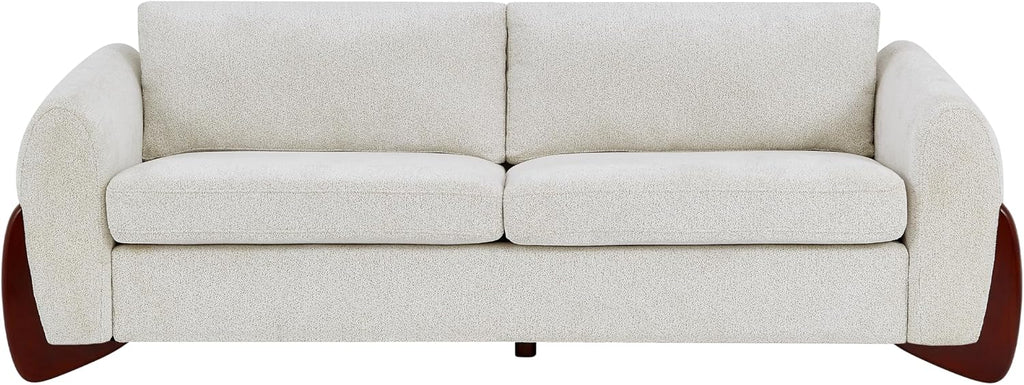 Christopher Knight Home Taki 89 Inches Sofa Couch, Cozy Chenille Upholstered 3-Seater Sofa, Wood Frame Couches, Comfy Home Sofa Living Room and Office, Lounge Seating with Armrests, Beige