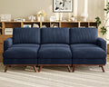 Vesgantti 97' Modular Sectional Sofa Drak Blue, Sectional Couch with Movable Ottoman, Comfy Corduroy Couch with Spring Cushion, Modular Sofa with Deep Seat for Living Room, Bedroom and Apartment