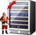 BODEGA 24 inch Wine Cooler, 46 Bottle, Under Counter Wine Cooler 24'' with Adjustable Shelves, Built-in Wine Refrigerators Free standing, Energy Efficient, Dual Zone Wine Fridge for Home Bar Office.