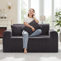 Hobestluk Couch Sofa 2-Seater Foam Sofa Loveseat for Small Spaces Comfy Sofas with Removable Cover Furry Couch with Pillows for Living Room, Bedroom, Apartment, Office (Dark Grey, Loveseat)