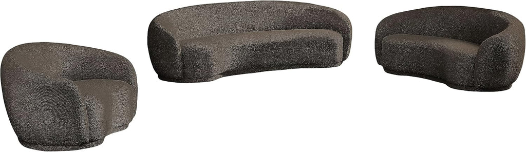 Meridian Furniture 693Brown-S Hyde Collection Modern | Contemporary Boucle Fabric Upholstered Sofa, Brown, 89.5' W x 38' D x 28' H