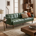 mopio 76.4' Futon Sofa Bed, Couch, Loveseat, Sleeper Sofa, Mid Century Modern Futon Couch, Sofa Cama, Couches for Living Room (Aaron PU, Sage Green)