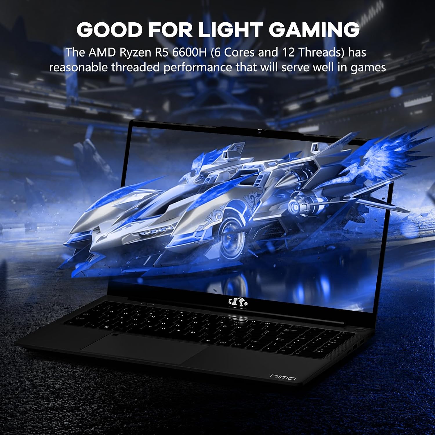 NIMO 15.6' IPS FHD-Gaming-Laptop, AMD Ryzen 5 6600H 6 Cores 16GB DDR5 RAM 1TB SSD (Beat i7-1165G7, Up to 4.5GHz) Radeon 660M GPU-Computer with Backlit Keyboard 100W Type-C Fingerprint Win 11