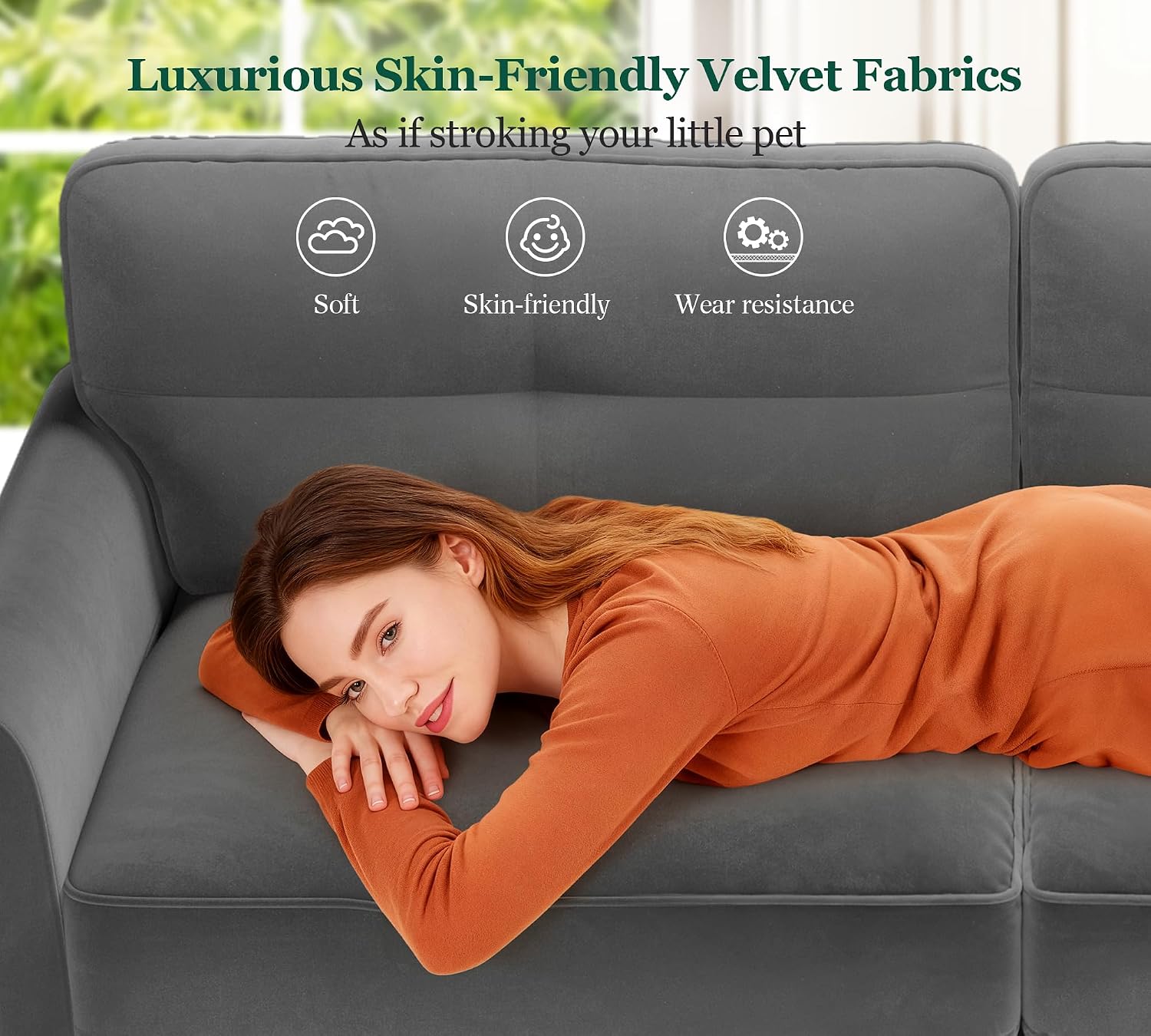 Loveseat Sofa, 69' Love Seat Couches, Comfy Velvet Small Couches for Small Spaces with 2 Pillows, Tool-Free Setup Sofas & Couches, 700lb Load Sofas for Living Room, Mini Couch for Bedroom, Charcoal