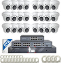 ONWOTE 4K 32 Channel Security Camera System PoE, 12MP 32CH NVR 8TB, 24x 8MP Outdoor Audio PoE IP Cameras, AI Human Vehicle Detection, 32 Ports Switch, 24 Cables-2280ft, Commercial CCTV for Business