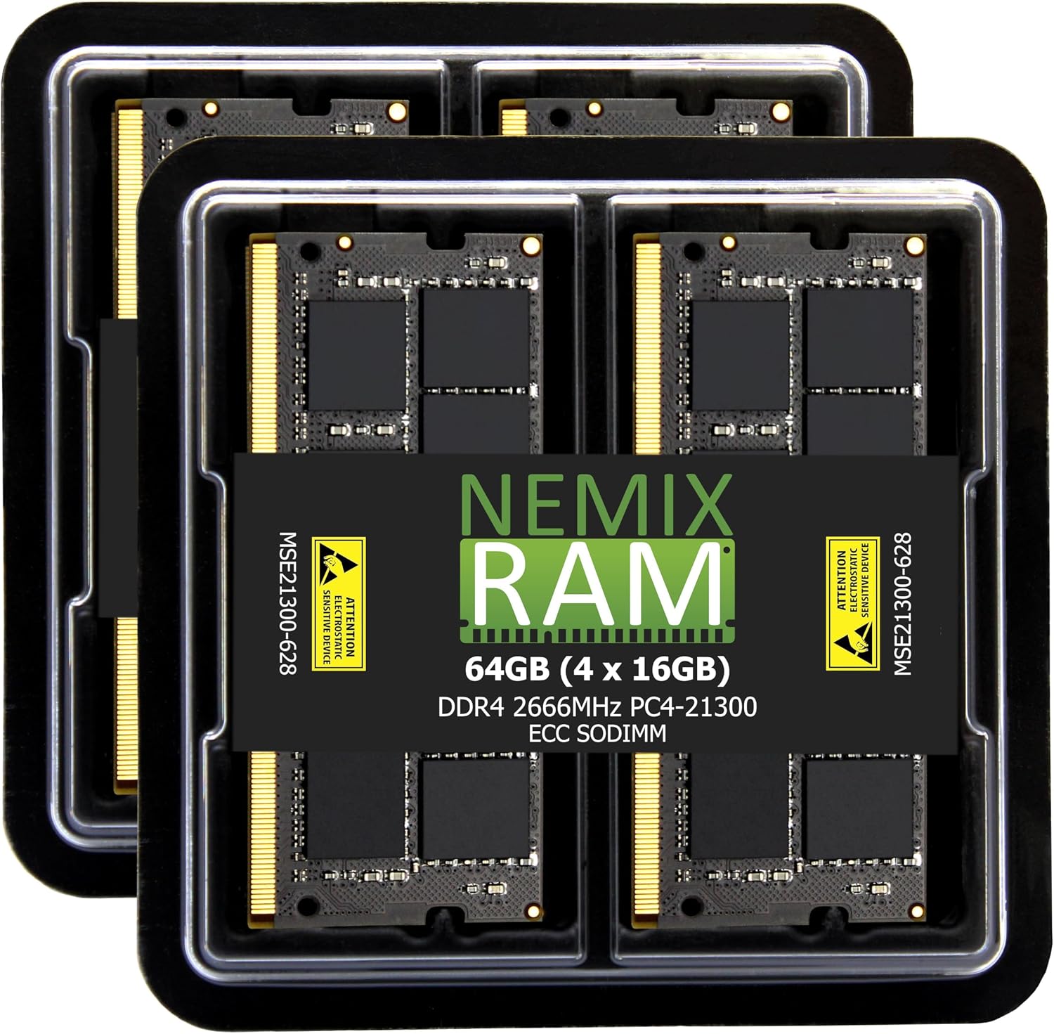 NEMIX RAM 64GB (4X16GB) DDR4 2666MHZ PC4-21300 2Rx8 1.2V CL19 260-PIN ECC Unbuffered SODIMM NAS Memory KIT Compatible with Synology DiskStation DS3617xsII