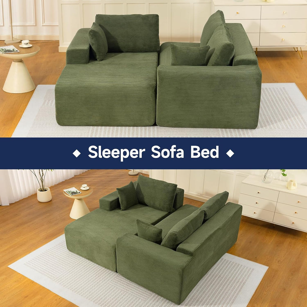 Brage Living 2025 New 108' Cloud Couch Sectional, Comfy Boneless Modular Sectional Sofa with L-Shaped Chaise, Deep Seat Couch for Living Room, No Assembly Required (Green, Left Facing Chaise)