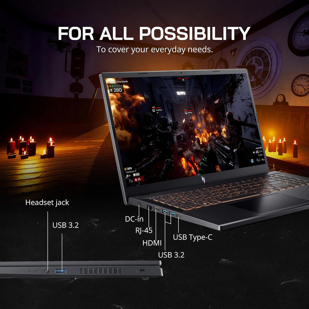 acer Nitro V 15.6' FHD IPS 165Hz Gaming Laptop, Intel Core i5-13420H, NVIDIA GeForce RTX 5050 8GB GDDR7, 16GB RAM, 1TB SSD, Backlight Keyboard, Wi-Fi 6, Win 11 Pro, Black, 1TB Docking Station Set
