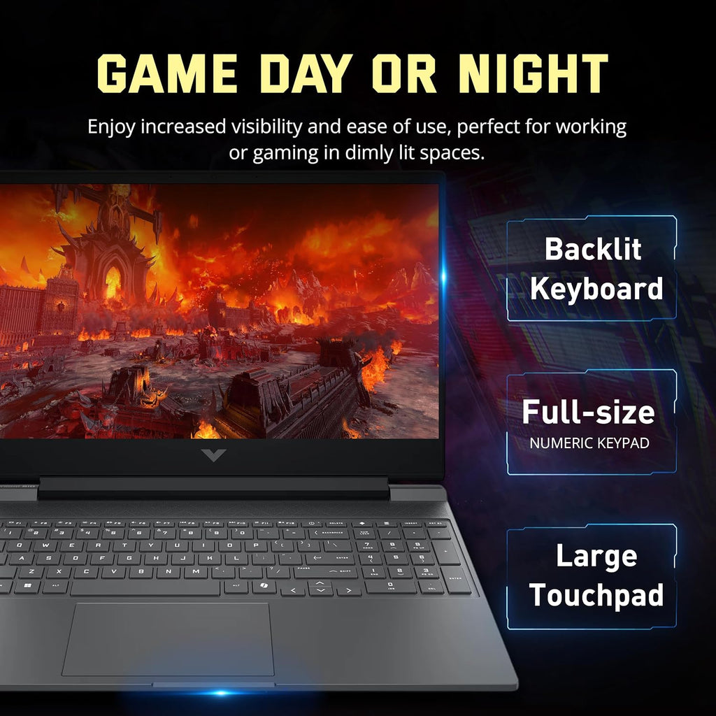 HP Victus 15 15.6' FHD 144Hz Gaming Laptop, AMD Ryzen 7 7445HS, GeForce RTX 4050, 32GB DDR5, 2TB Storage(1TB SSD&1TB Docking Station Set), Backlit Keyboard, Copilot, Wi-Fi 6, Win 11 Pro, Silver