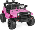 Best Choice Products 12V Kids Electric Vehicle Toy Ride On Car with Parent Remote Control for Toddlers, Seat Harness, 61 lbs Weight Capacity, Locking Doors, Spring Suspension, Bluetooth - Pink