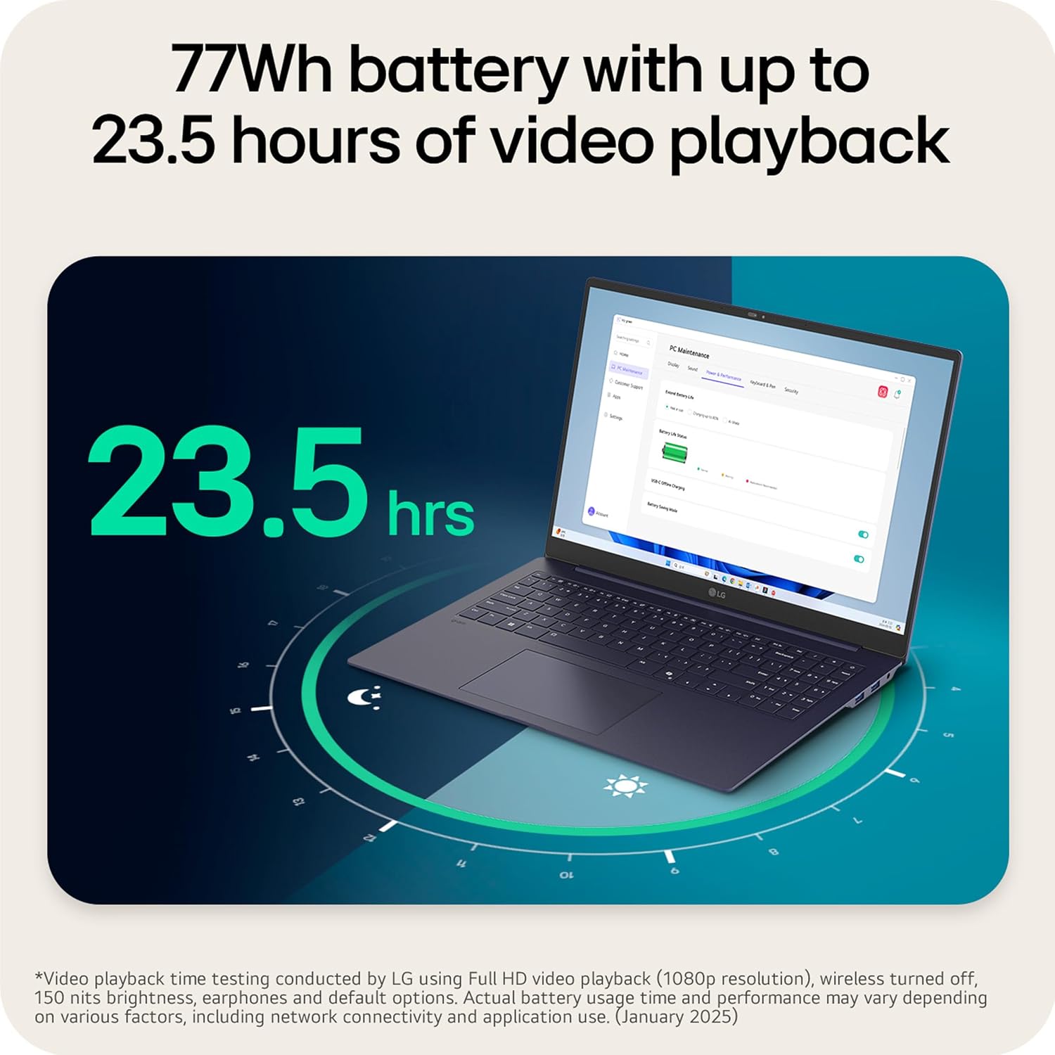 LG gram 16-inch Thin and Lightweight Laptop, Windows 11 Home, AI-Enabled Intel Evo Edition Powered by Intel Core Ultra7(Series 2) 255H Processor, 32GB RAM, 1TB SSD, Obsidian Black