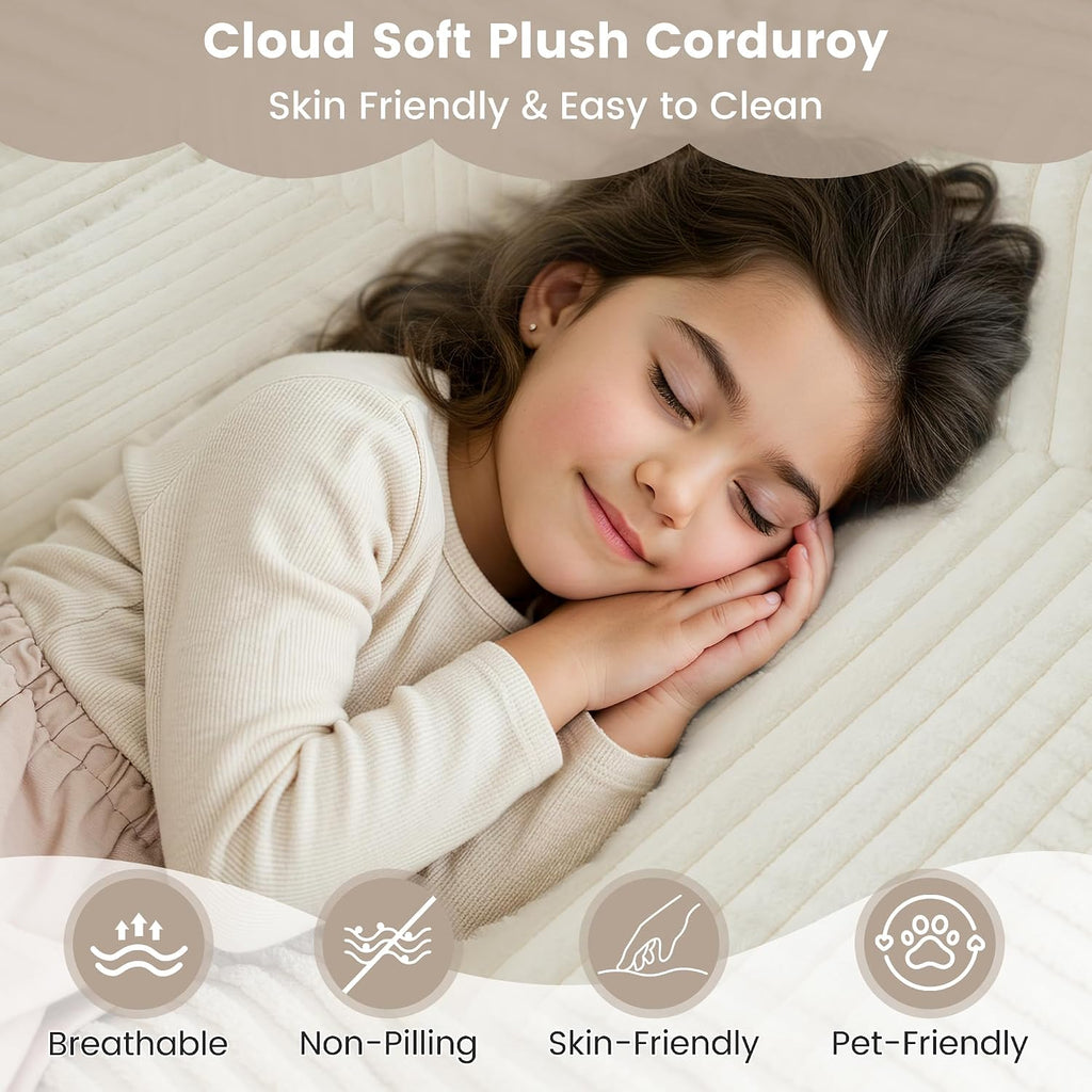 Convertible Sofa Bed, 2 in 1 Boneless Couch Bed with 2 Pillows, Corduroy Pull out Couch Folding Sofa Bed with Deep Seat, Small Loveseat Sleeper Sofa Bed in a Box for Small Spaces, No Assembly Needed