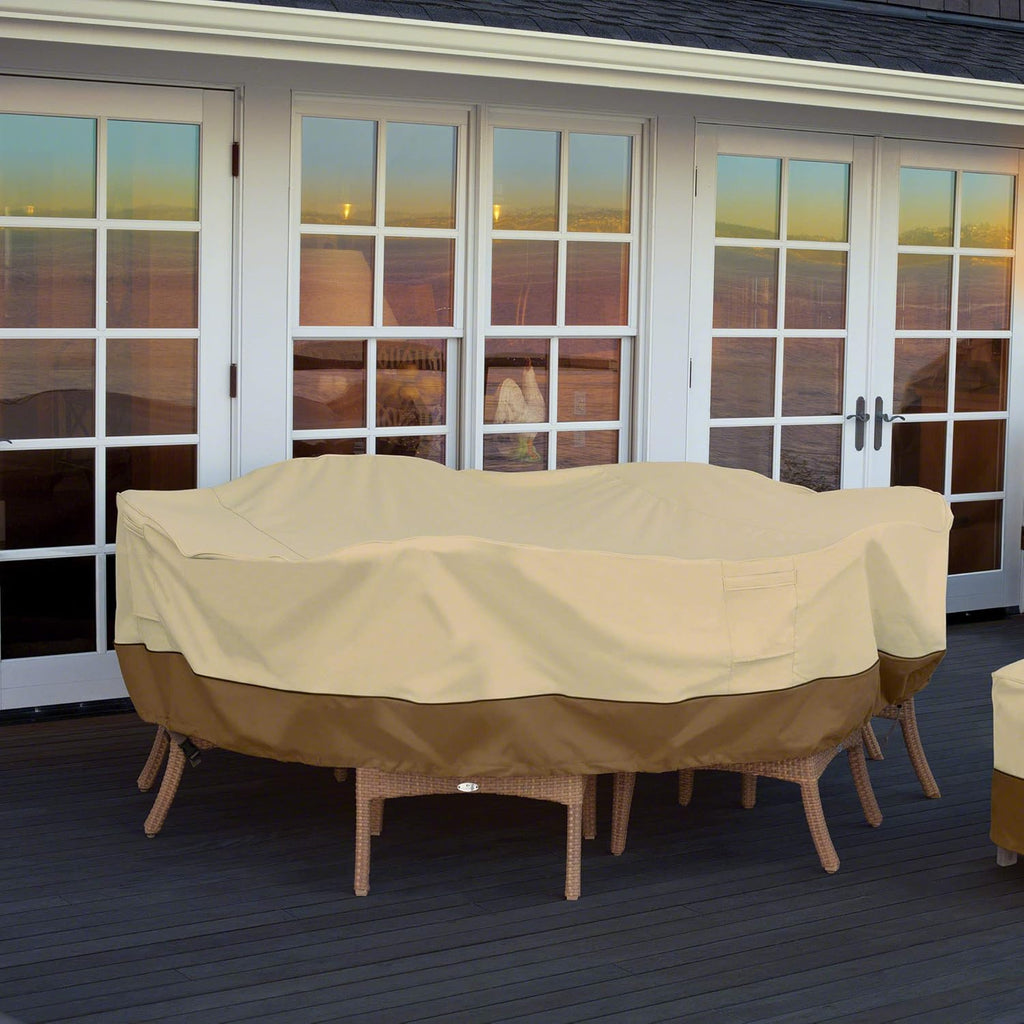 Classic Accessories Veranda Water-Resistant 128 Inch Round General Purpose Patio Furniture Cover, Patio Furniture Covers