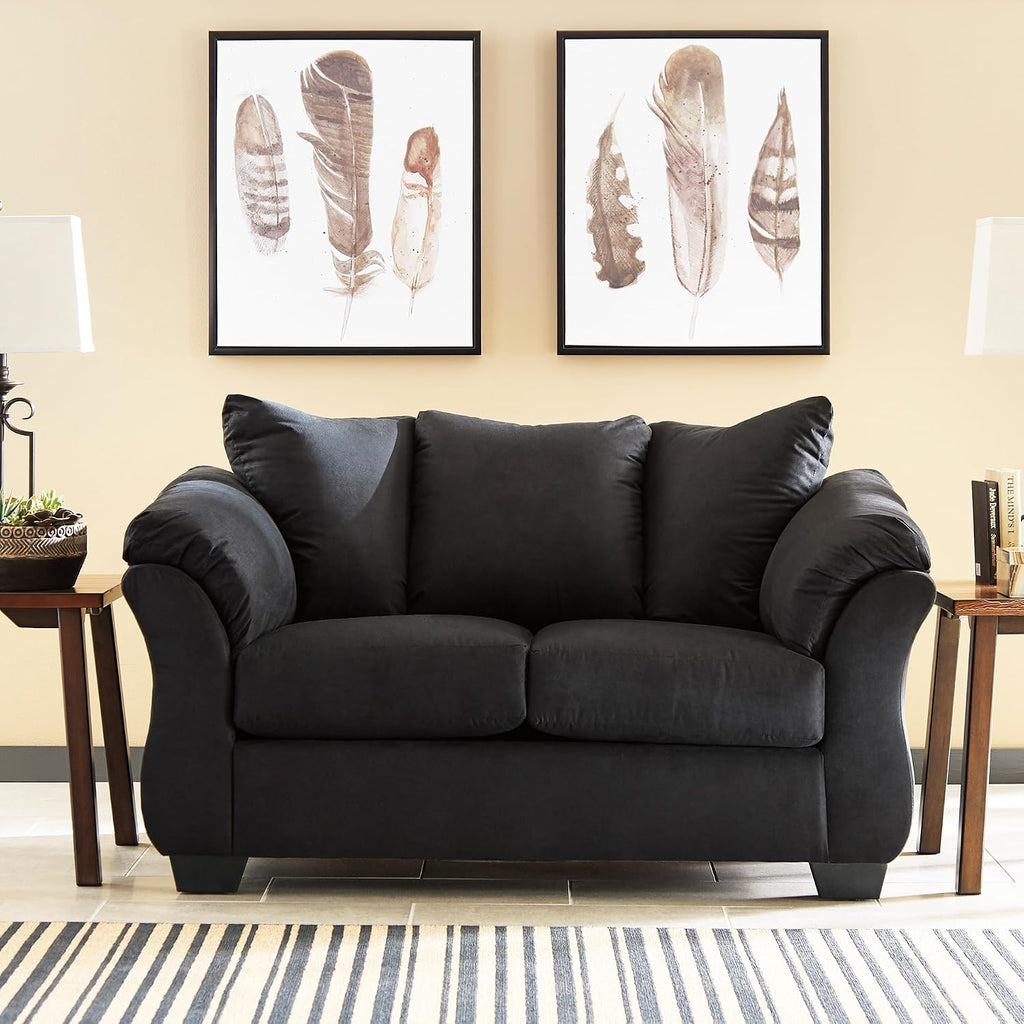 Signature Design by Ashley Darcy Casual Plush Loveseat, Black