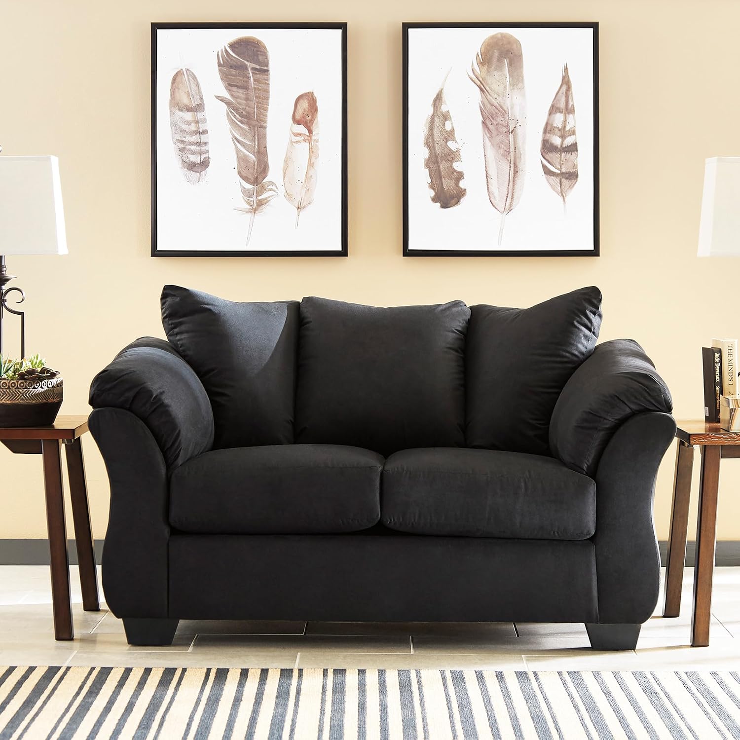 Signature Design by Ashley Darcy Casual Plush Loveseat, Black