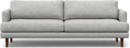 SIMPLIHOME Livingston 90-inch Wide Sofa in Mist Grey Woven-Blend Fabric, Handcrafted Mid-Century Modern Oversized 3-Seater Couch Sofa for Living Room or Family Room, Solid Wood Frame