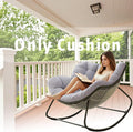 Indoor Outdoor Papasan Rocking Chair Cushion, Oversized Rattan Royal Rocking Chair Cushion, Thicken Egg Chair Cushion for Garden Lawn Balcony (Only Cushion)