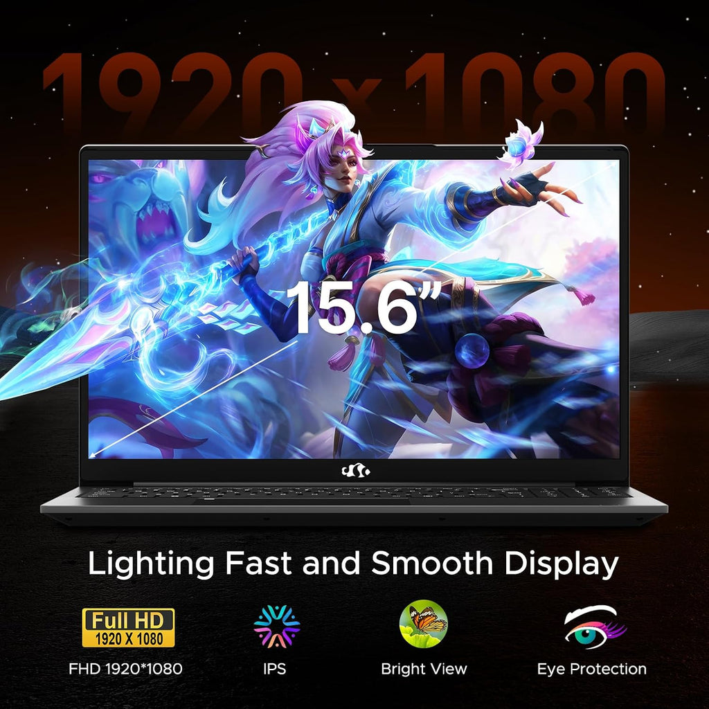 NIMO 15.6' IPS FHD-Gaming-Laptop,AMD Ryzen 5 6600H 16GB DDR5 RAM 512GB SSD (Beat i5-1335U, 6 Cores Up to 4.5GHz) AMD Radeon 660M GPU-Computer with 100W Type-C Backlit Keyboard Fingerprint
