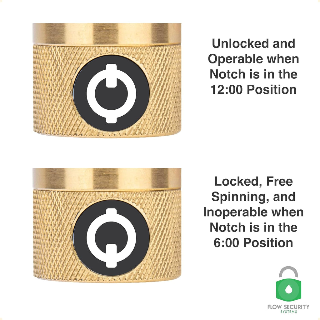 The FaucetLock | Heavy Duty Brass Construction | Prevents Water Theft & Secures Outdoor Bibbs | Promotes Water Conservation | Keyed The Same | FSS 50 | 6 Pack