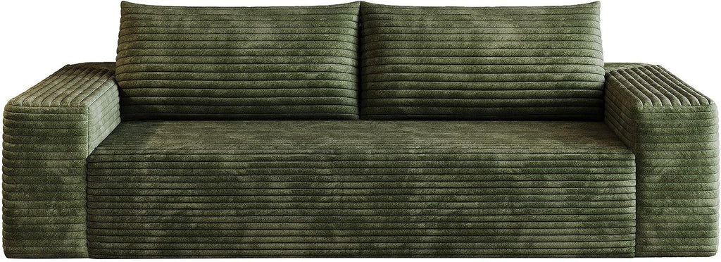 3 Seater Couch for Living Room, 71.3 INCH Fluffy Corduroy Boneless Couch Cloud Loveseat with Wide Armrest, Upholstered Floor Sofa in A Box, No Assembly Required