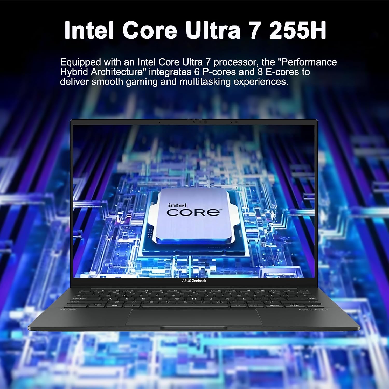 ASUS Zenbook 14 Creator Laptop 14' WUXGA Lumina OLED Touch (500nits HDR, 100% DCI-P3) Intel 16-core Ultra 7 255H (Up to 13 Tops) 16GB RAM 512GB SSD for Business Work Win11 ICP Hub