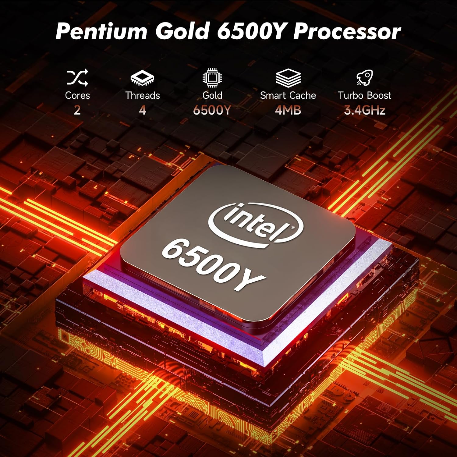 Laptop Computer, Laptop with Gold 6500Y (Beat N5095, Up to 3.4GHz), 16GB RAM 256GB SSD, 14-Inch FHD IPS Display, Bluetooth, WiFi, HDMI, Type-C PD, 38Wh Battery, Thin & Portable Laptops