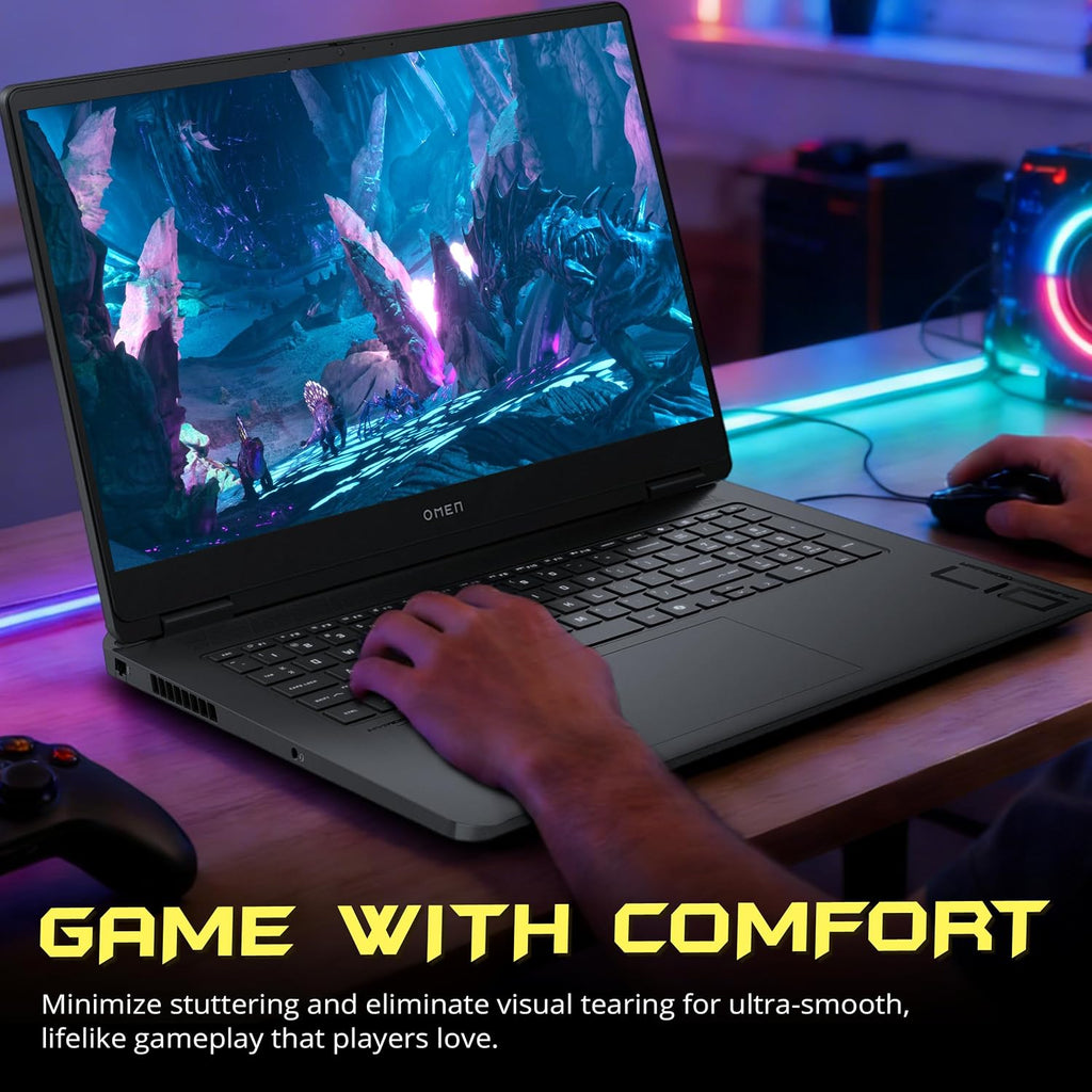 HP Omen 17 Gaming AI Laptop, GeForce RTX 5060, AMD Ryzen AI 9 365 Zen 5 10-Core (50 Tops), 17.3' 144Hz FHD IPS, 32GB RAM, 3TB Storage(2TB SSD+1TB Docking Station), RGB Backlit Keyboard, Win 11, Black