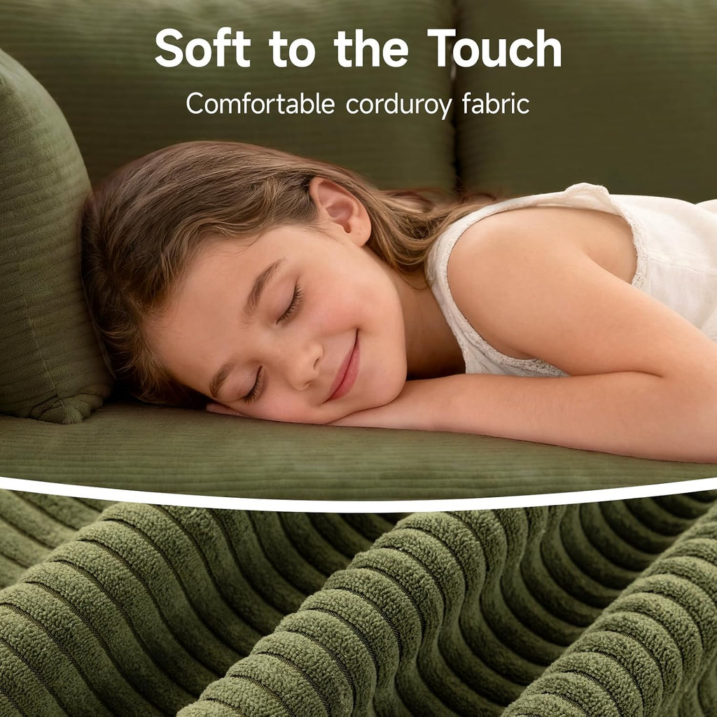 Brage Living 2025 New 108' Cloud Couch Sectional, Comfy Boneless Modular Sectional Sofa with L-Shaped Chaise, Deep Seat Couch for Living Room, No Assembly Required (Green, Left Facing Chaise)