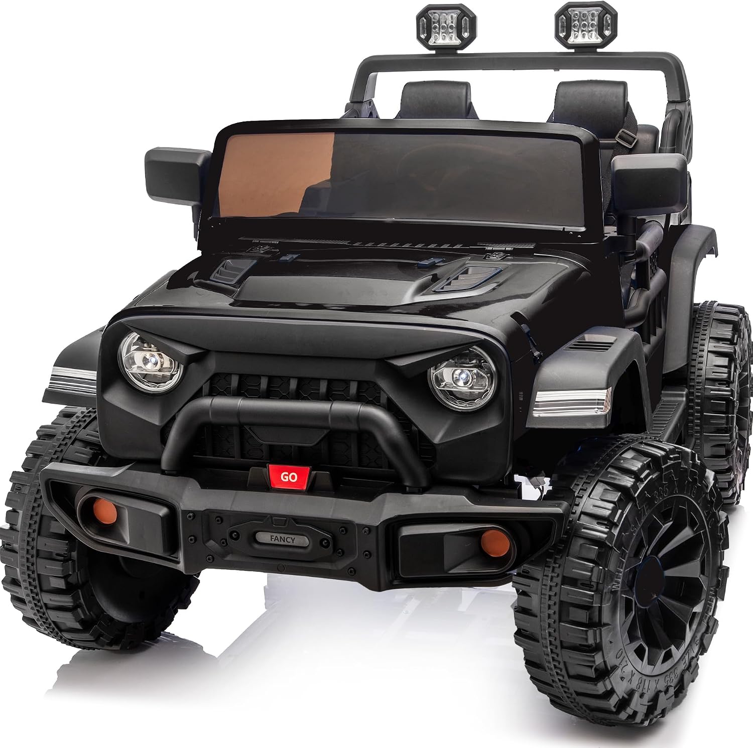 Outfunny 2 Seater Ride on Car Toy, 24V 4WD Electric Car for Kids 4-8 with Remote Control, 4x200W Motors, Capacity 150 lb - Black