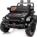 Outfunny 2 Seater Ride on Car Toy, 12V Electric Car for Kids 4-8 with Remote Control, Capacity 150 lb, LED Light - Black
