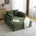 VINGLI Lounge Chair, 56' Oversized Reading Chair Corduroy Chaise Sofa Recliner Bed Upholstered Comfy Sleeper Couch with Throw Pillows and Armrests for Living Room, Movie Room, Bedroom