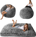 MAXYOYO Giant Bean Bag Chair Bed for Adults, Convertible Beanbag Folds from Lazy Chair to Floor Mattress Bed, Large Floor Sofa Couch, High-Density Foam Filling