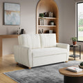 Serta Galway 66.5' Convertible Sleeper Loveseat, Full Size, Dreamcoil Comfort, FingerGuard Pinch Point Protection, Boucle Fabric, Ivory