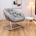 Modern Rocking Chair with Side Table Set, 2-Piece Patio with Soft Cushion & Side Table, 330 LBS Capacity, All-Weather Balcony Furniture