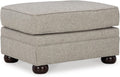 Signature Design by Ashley Gaelon Transitional Rectangular Upholstered Ottoman with Bun Legs, Light Brown