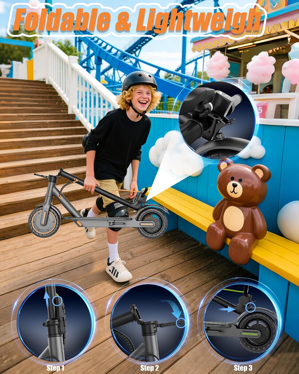 MAXSHOT Electric Scooter Adults & Big Kids, Top Speed 9/16/19MPH, 10/12/16/19Miles Range, 6.5'/8.5' Tires Folding Escooter, APP Control