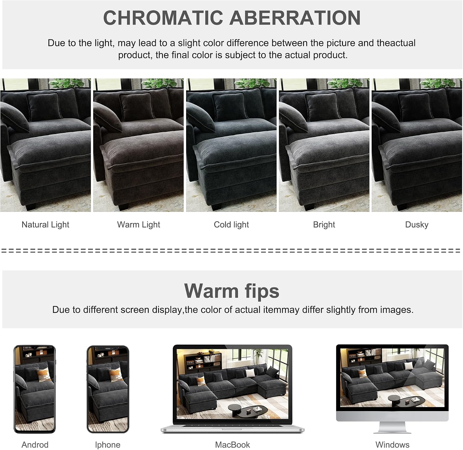 146' Cloud Couch Sectional, U Shaped Modular Sectional Sofa, 4-Seat Deep Seat Couch with 6 Removable Washable Pillows and 2 Ottoman for Living Room, Bedroom, Apartment, Black