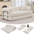 GarveeHome 79' Convertible Sleeper Sofa Bed Couch, 4-in-1 Boneless Corduroy Folding Sofa Bed with Pillow & Fixed-Shape, Floor Mattress Couch Loveseat for Living Room Apartments - No Assembly, Beige