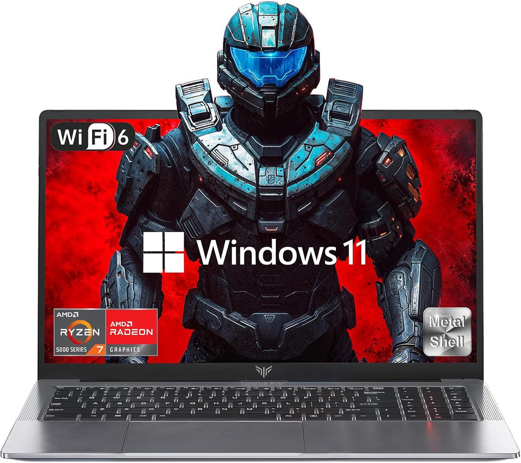 KAIGERR 2025 AMD Gaming Laptop, 15.6inch Laptop Computer with AMD Ryzen 7 5700U(8C/16T, Up to 4.3GHz), 16GB RAM 512GB NVMe SSD Windows 11 Laptop, Radeon RX Vega 8 Graphics,WiFi 6