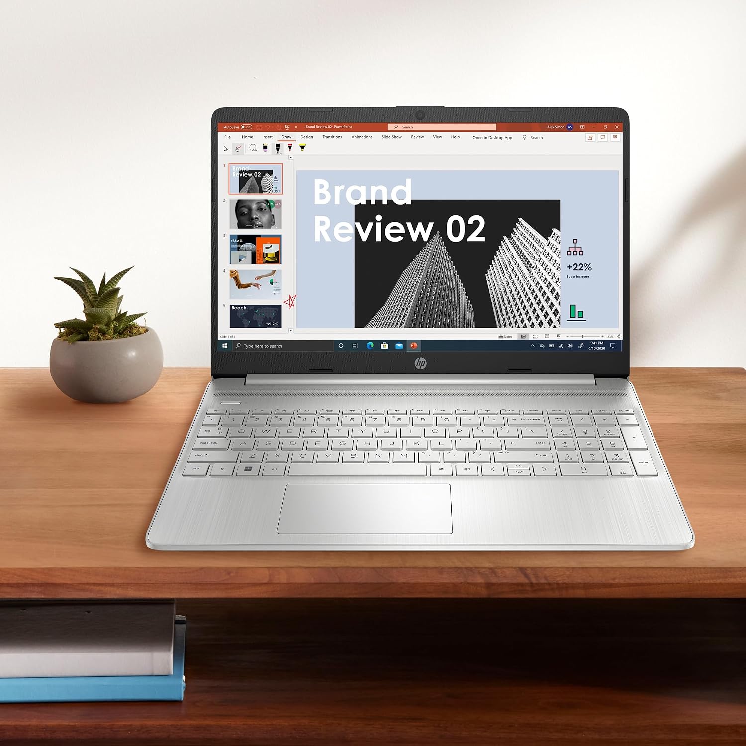 HP 15 inch Laptop, HD Display, AMD Ryzen 5 5500U, 8 GB RAM, 256 GB SSD, AMD Radeon Graphics, Windows 11 Home, 15-ef2099nr (2023)